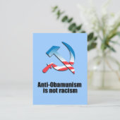 Anti-Obamunismus ist kein Rassismus Postkarte (Stehend Vorderseite)