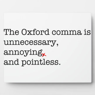 Anti-Oxford Comma Fotoplatte