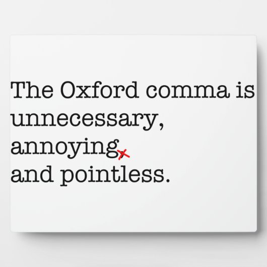 Anti-Oxford Comma Fotoplatte (Vorderseite)