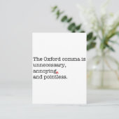 Anti-Oxford Comma Postkarte (Stehend Vorderseite)