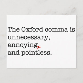 Anti-Oxford Komma Postkarte