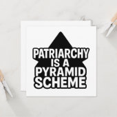 Anti-Patriarchat-Pyramidensystem in Schwarz und We Karte (Vorderseite/Rückseite Beispiel)