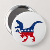 Anti-Politics Patriotic T-Rex Button (Vorne & Hinten)