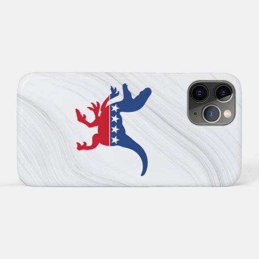 Anti-Politics Patriotic T-Rex Case-Mate iPhone Hülle (Rückseite (Horizontal))