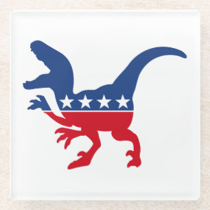 Anti-Politics Patriotic T-Rex Glasuntersetzer