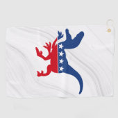 Anti-Politics Patriotic T-Rex Golfhandtuch (Horizontal)