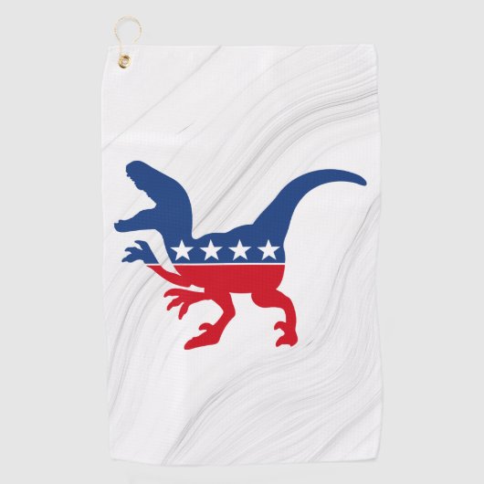 Anti-Politics Patriotic T-Rex Golfhandtuch (Vorderseite)
