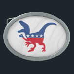 Anti-Politics Patriotic T-Rex Ovale Gürtelschnalle<br><div class="desc">Müde von Politik? Von all dem links rechten Drama erschöpft? Betreten Sie den T-Rex, den ultimativen politischen Dinosaurier in rot, weiß und blau! Mit Sternen über seinem Körper und einer erbitterten Silhouette, ist dieser T-Rex hier, um jeden daran zu erinnern, dass es manchmal ein wenig prähistorisch ist. Ist er Republikaner?...</div>