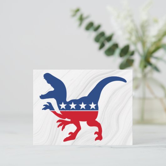 Anti-Politics Patriotic T-Rex Postkarte (Stehend Vorderseite)