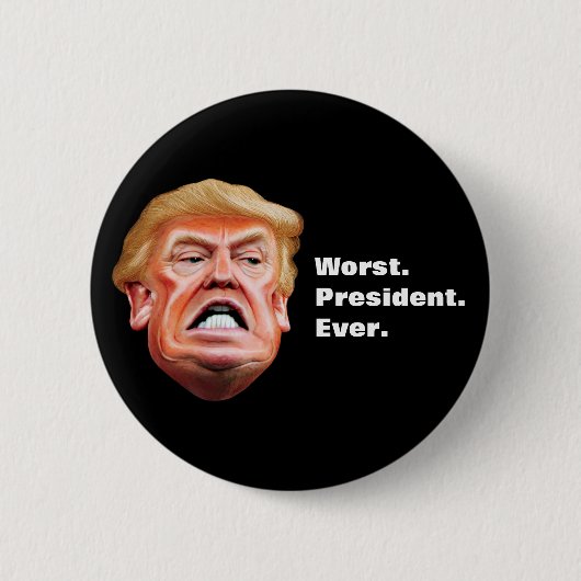 Anti-Präsident Trump - Noch nie Präsident Button (Vorderseite)
