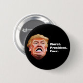 Anti-Präsident Trump - Noch nie Präsident Button (Vorne & Hinten)