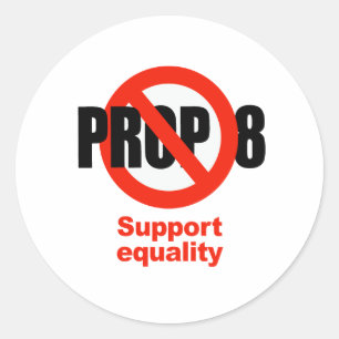 ANTI PROP 8 - Förderung der Gleichstellung Runder Aufkleber
