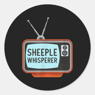 Anti Propaganda Mainstream Media T Shirt - Sheeple Runder Aufkleber