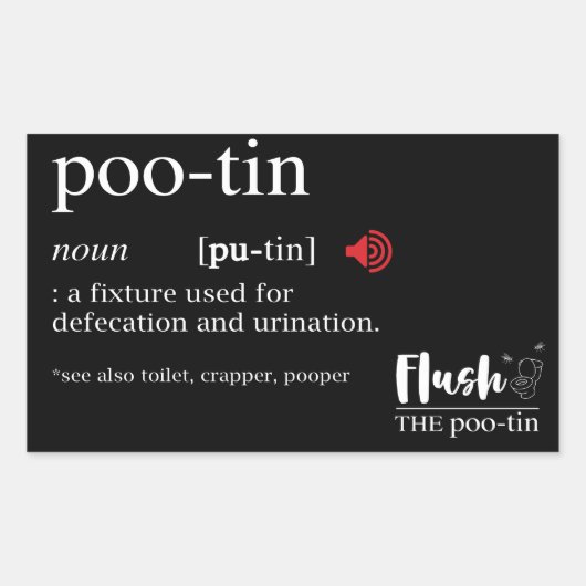 Anti Putin POOTIN Funny Dictionary Rechteckiger Aufkleber (Vorderseite)