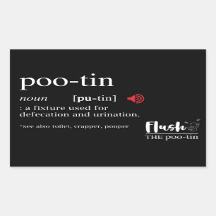 Anti Putin POOTIN Funny Dictionary Rechteckiger Aufkleber