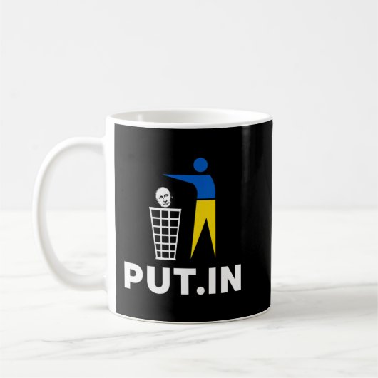 Anti-Putin-Put.in Support Ukraine.pnng Kaffeetasse (Links)