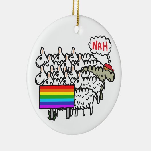 Anti Rainbow Sheep Keramik Ornament (Rechts)