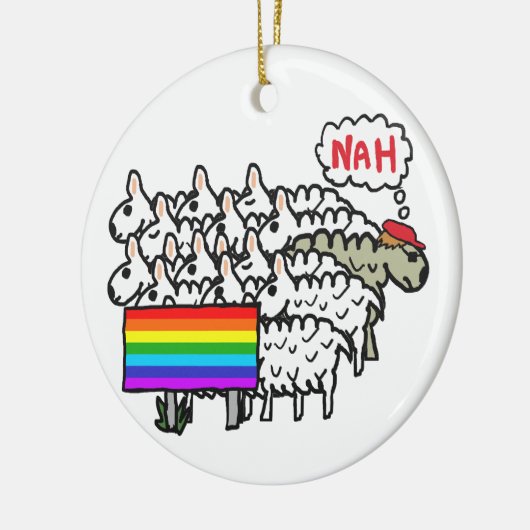 Anti Rainbow Sheep Keramik Ornament (Links)