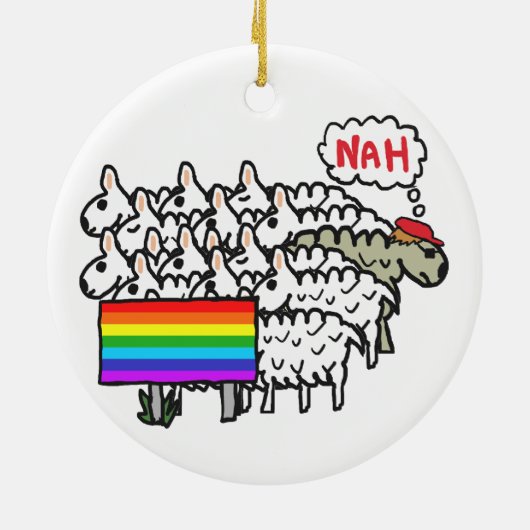 Anti Rainbow Sheep Keramik Ornament (Hinten)
