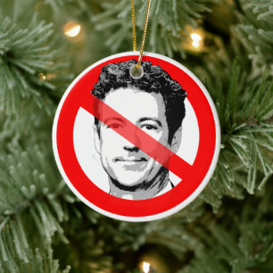 Anti Rand Paul Durchgestrichenes Gesicht Keramik Ornament