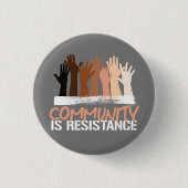 Anti-Rassismus Gemeinschaft ist Resistance Square  Button (Vorderseite)
