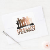 Anti-Rassismus-Gemeinschaft ist Widerstand Quadratischer Aufkleber (Umschlag)