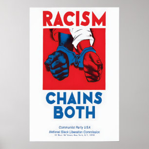 Anti-Rassismus-Plakat Rassismus kettet beide - Kom Poster