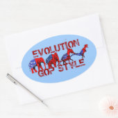 Anti-Republikaner-Evolution-Satire Ovaler Aufkleber (Umschlag)