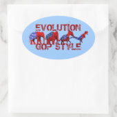 Anti-Republikaner-Evolution-Satire Ovaler Aufkleber (Tasche)
