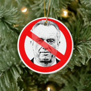 Anti RFK Jr. Durchgestrichenes Gesicht Keramik Ornament