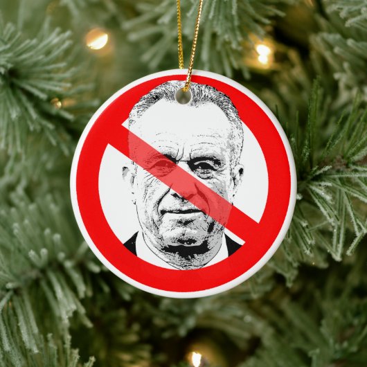 Anti RFK Jr. verdrängte Gesicht Keramik Ornament (Baum)