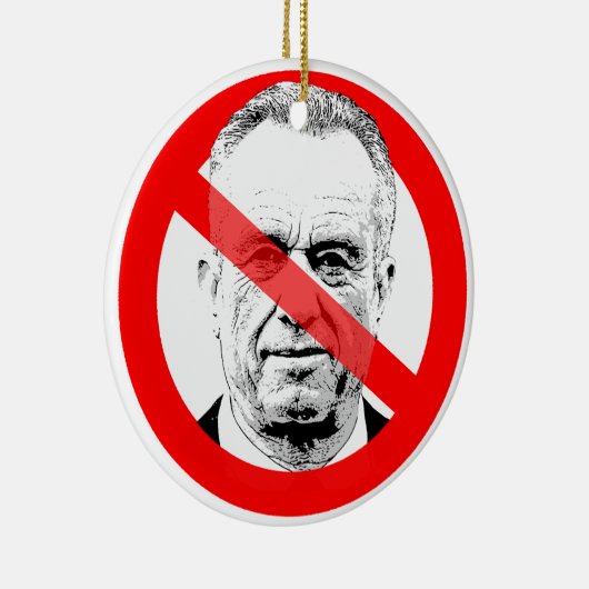 Anti RFK Jr. verdrängte Gesicht Keramik Ornament (Rechts)