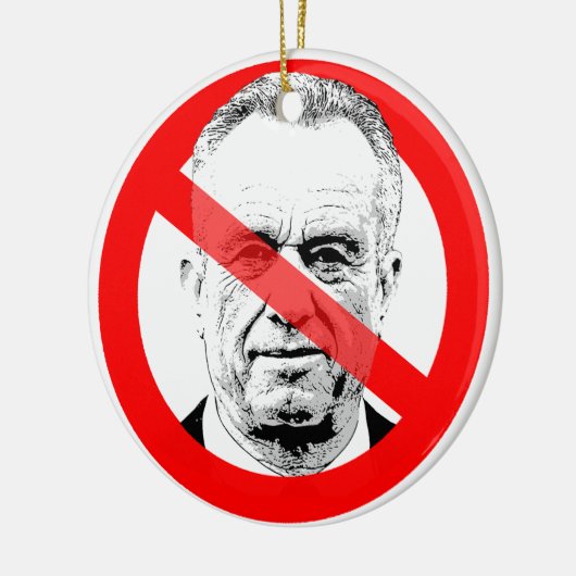 Anti RFK Jr. verdrängte Gesicht Keramik Ornament (Links)
