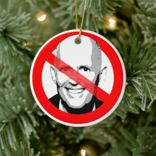 Anti-Rick-Scott-durchgestrichenes-Gesicht Keramik Ornament