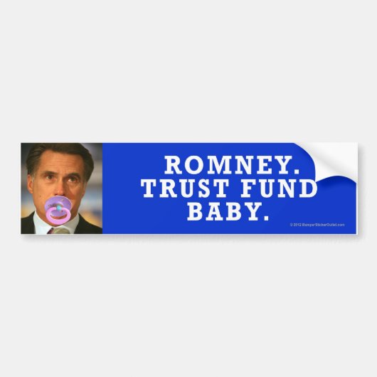 Anti-Romney Aufkleber Trustfonds-Baby Autoaufkleber (Vorne)