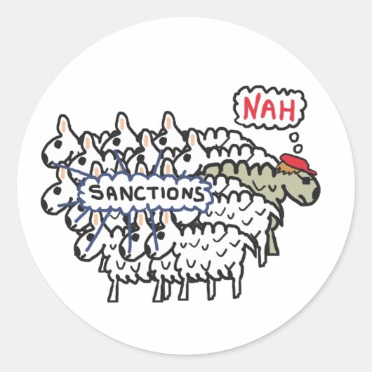 Anti-Sanktionsschaf Runder Aufkleber (Vorderseite)