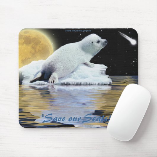 Anti-Sealhunt Niedlich Harp Siegel Wildlife Mouse Mousepad (Mit Mouse)
