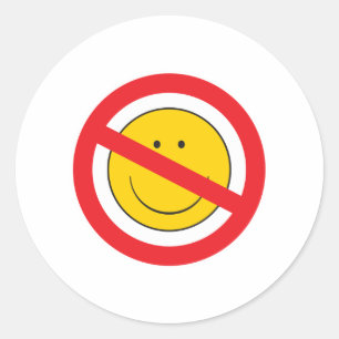Anti-Smiley Runder Aufkleber