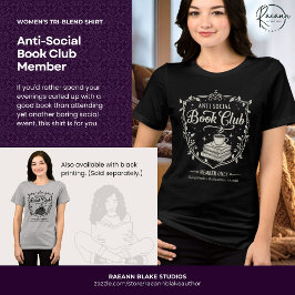 Anti-Social Book Club Member Women's (White Print) Tri-Blend Shirt