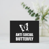 Anti Social Butterfly Funny Introvertierte Postkarte (Stehend Vorderseite)