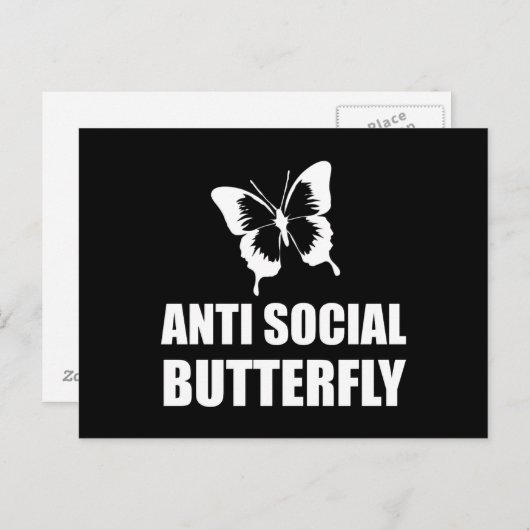 Anti Social Butterfly Funny Introvertierte Postkarte (Vorne/Hinten)