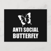 Anti Social Butterfly Funny Introvertierte Postkarte (Vorderseite)