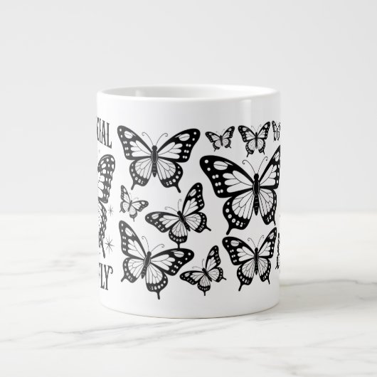 Anti-Social Butterfly Introvert Cup Spezialität Ta Jumbo-Tasse (Vorderseite)
