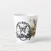 Anti-Social Butterfly Latte-Tasse Milchtasse (Vorderseite)