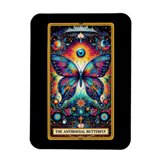 Anti-Social Butterfly Tarot Card Magnet (Vertikal)
