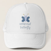 Anti-Social Butterfly Trucker Hat - Dull Blue Truckerkappe (Vorderseite)