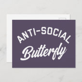 Anti-Social-Butterfly-Zitat Postkarte (Vorne/Hinten)