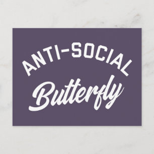 Anti-Social-Butterfly-Zitat Postkarte