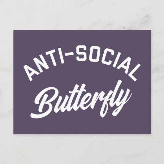 Anti-Social-Butterfly-Zitat Postkarte (Vorderseite)