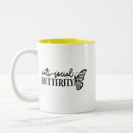 Anti-Social Butterfly  Zweifarbige Tasse